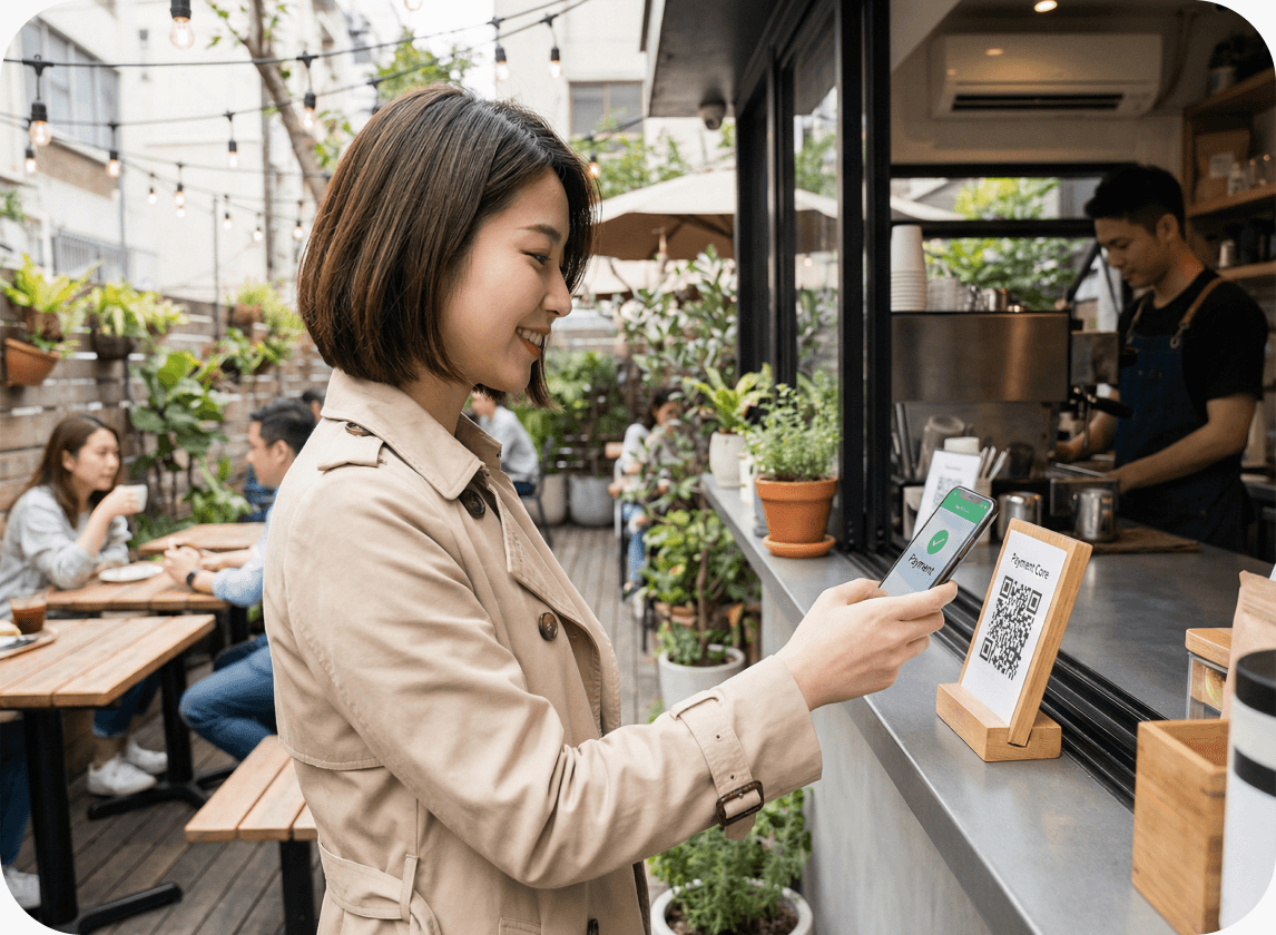 Paying a local merchant with a SuperCash QR payment