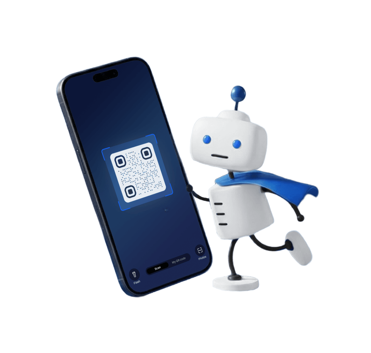 Phone scanning a merchant QR code
