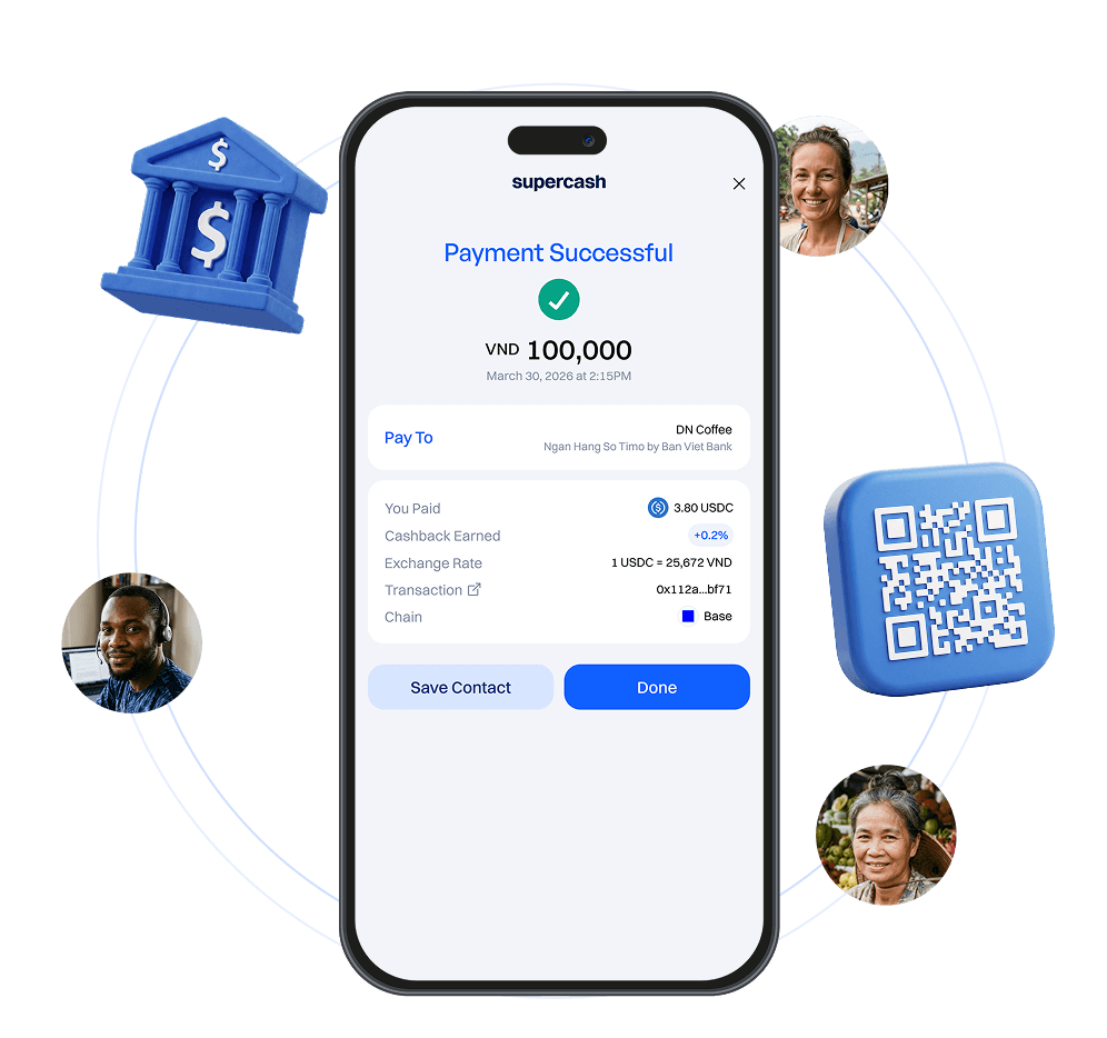 SuperCash converts stablecoins into local currency payments