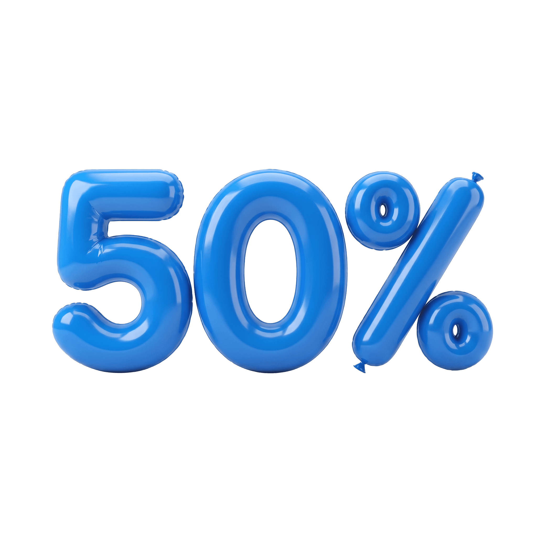 Blue 50 percent points reward illustration